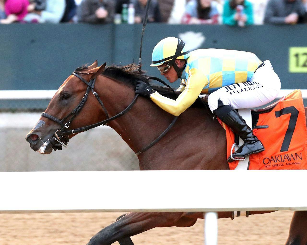 Strategic Risk wins the Smarty Jones at Oaklawn Park.