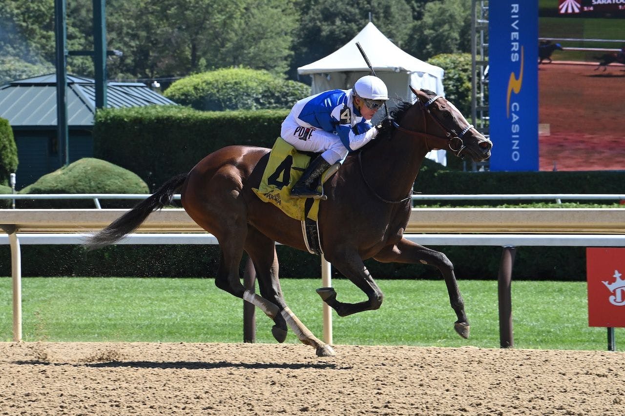 Taken By The Wind wins at Sartoga.