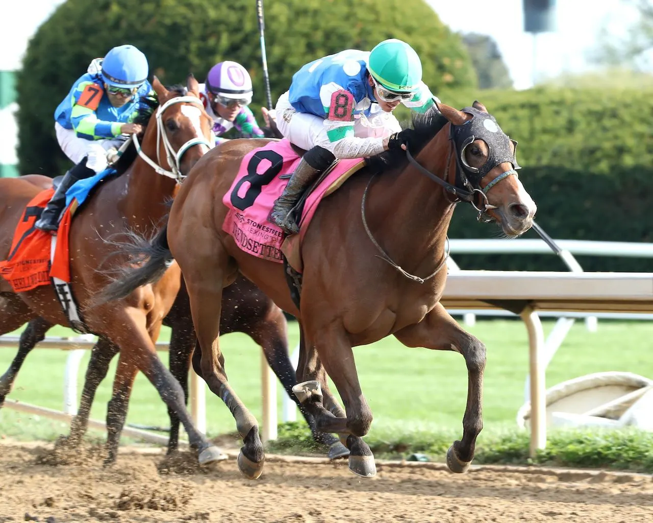 Trendsetter wins the Lexington Stakes at Keeneland.