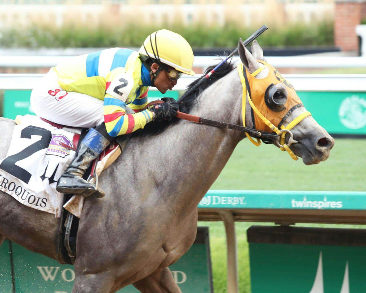 West Saratoga winning the 2023 Iroquois (G3) at Churchill Downs (Photo by Coady Photography)