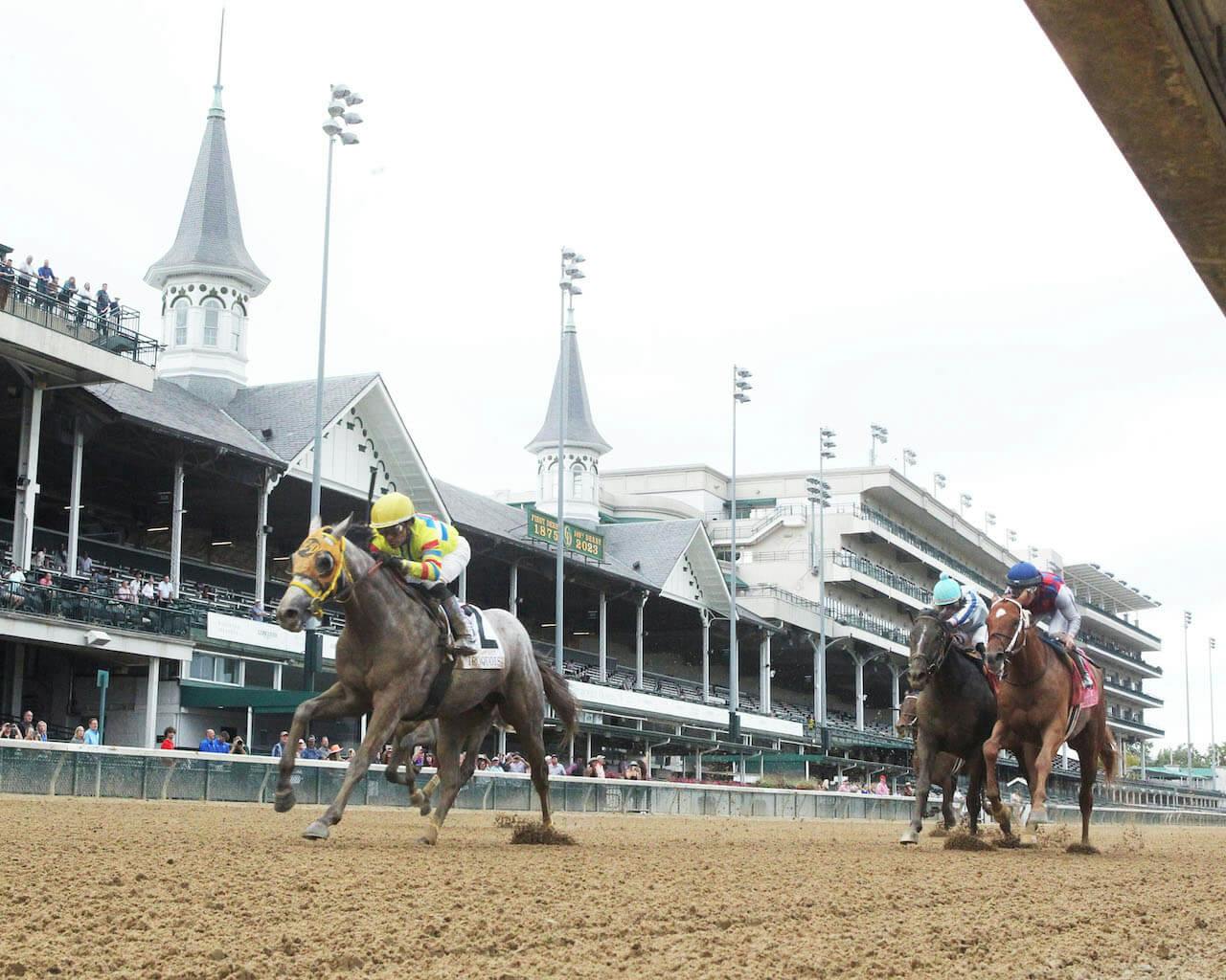 West Saratoga leading at Churchill Downs. 