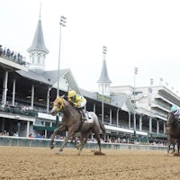West Saratoga leading at Churchill Downs. 