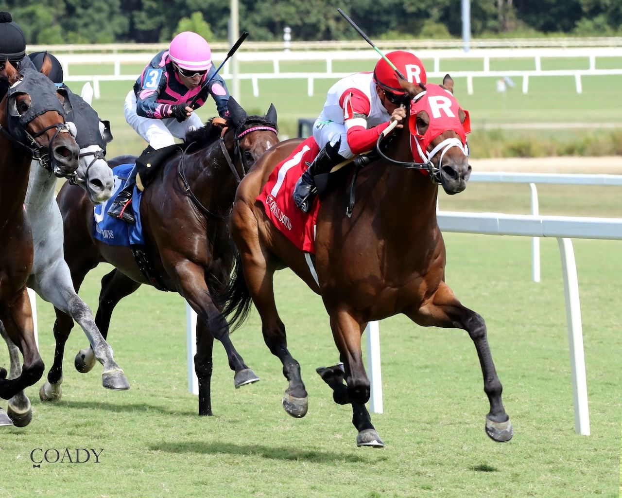 Whenigettoheaven wins the meadow Stable Handicap at Colonial Downs. 