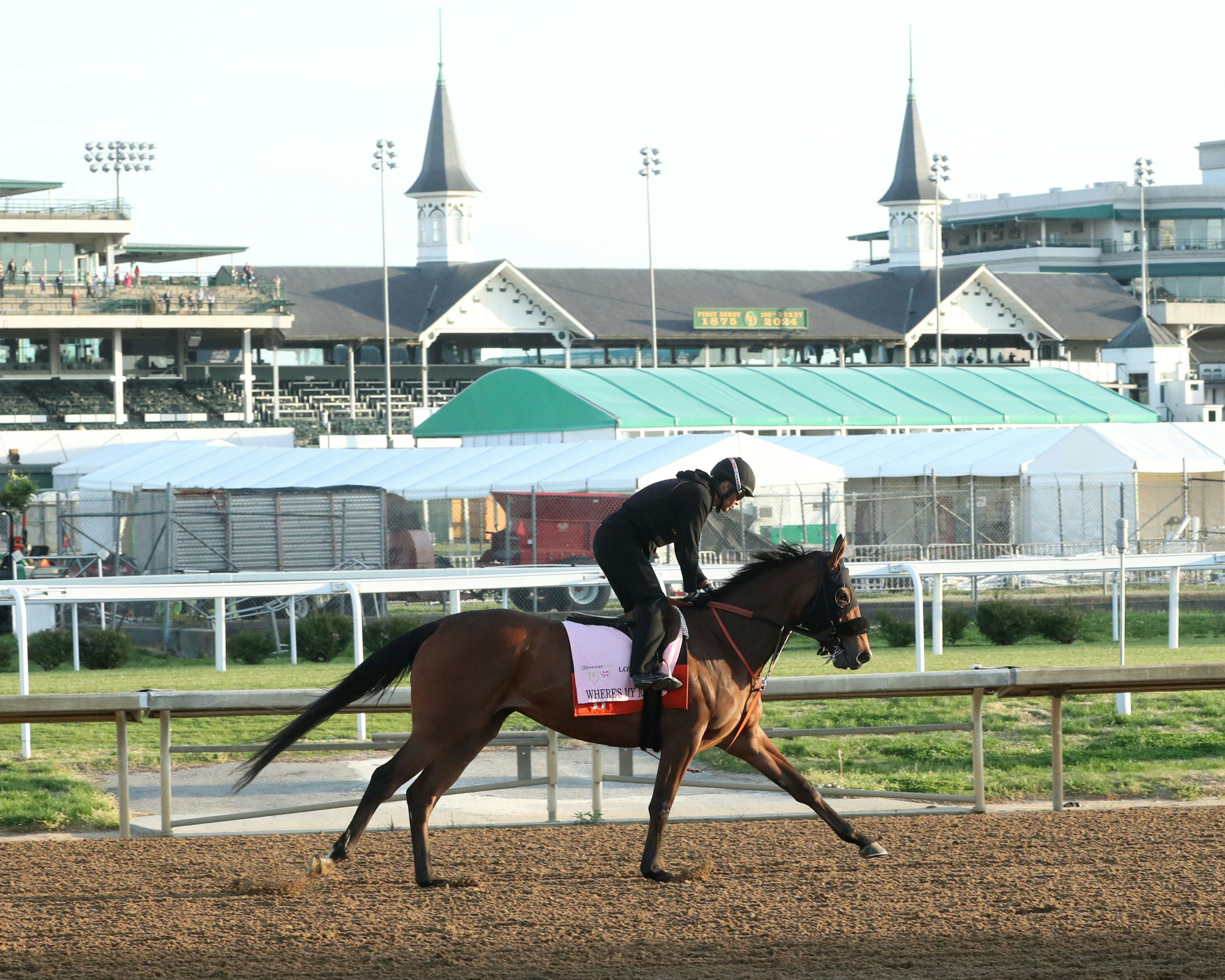 Where's My Ring doing a morning workout at Churchill Downs.