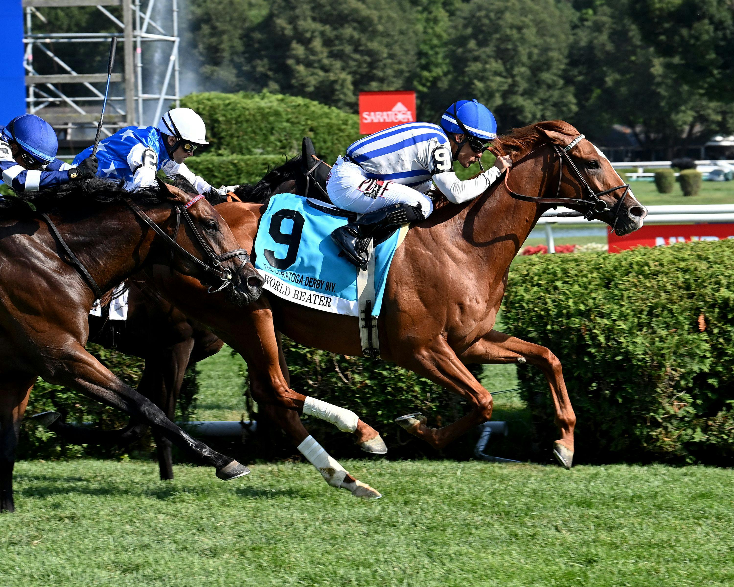 World Beater wins the Saratoga Derby at Saratoga.