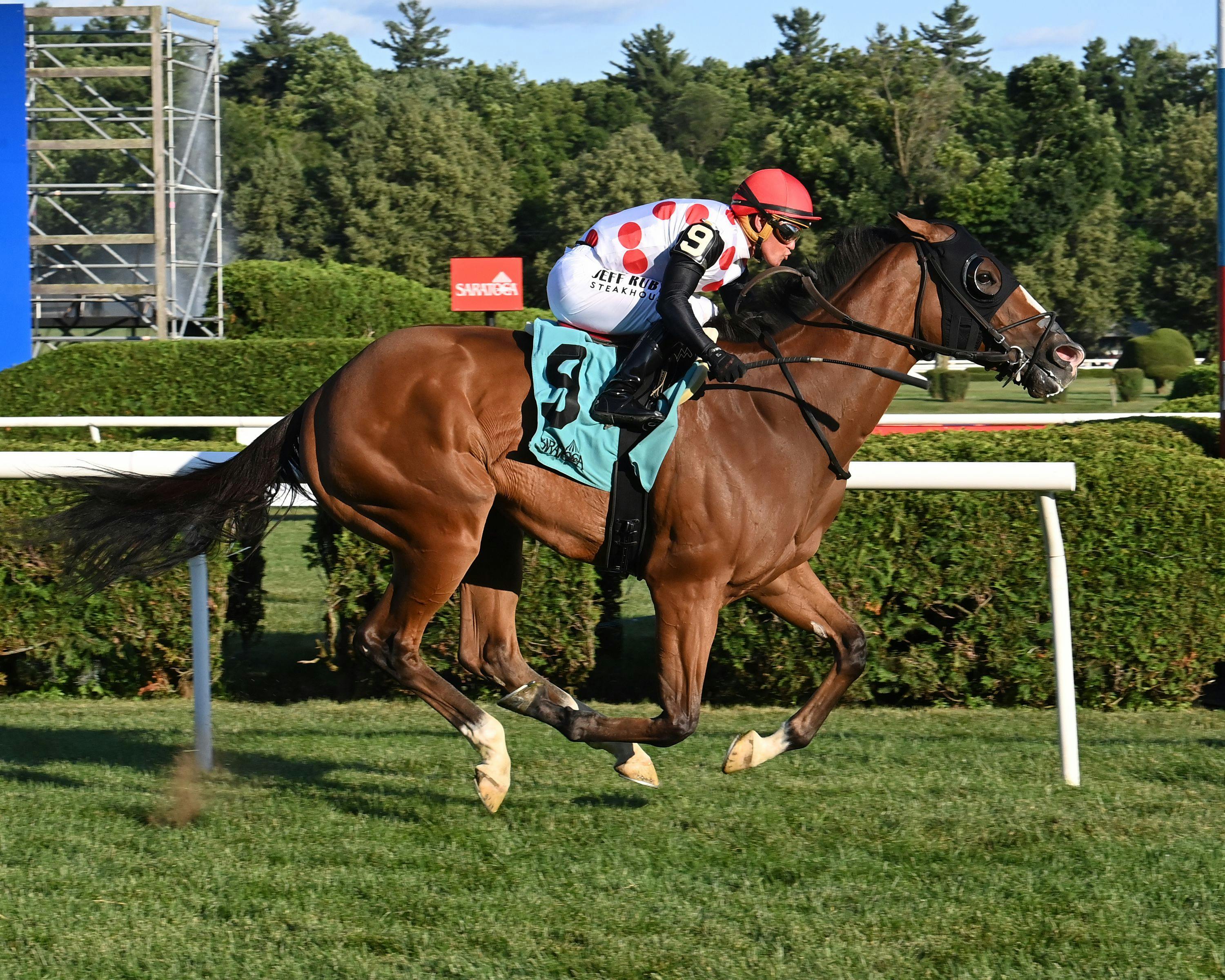 Bring Theband Home wins the Harvey Pack at Saratoga.