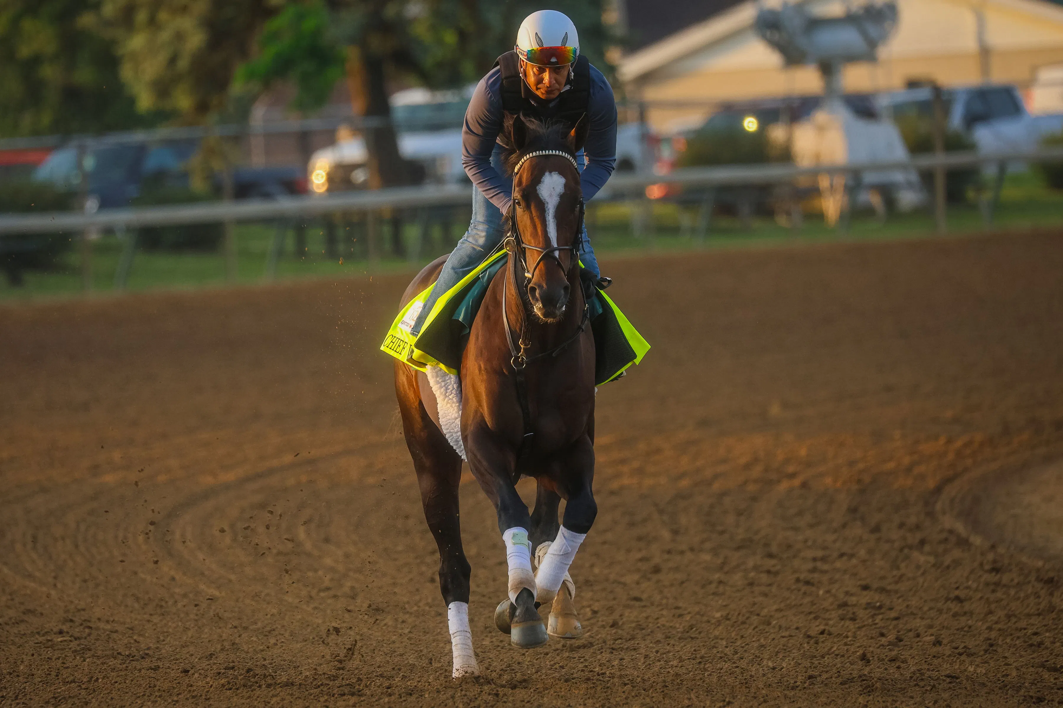 Chief Wallabee trains for the Kentucky Derby (Photo by Horsephotos.com)