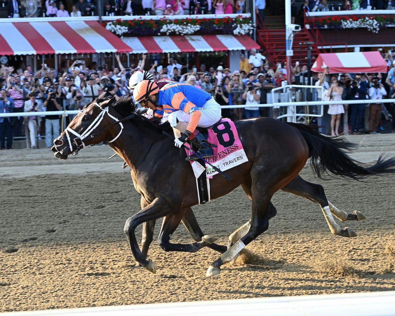 Fierceness wins the Travers S. at Saratoga (Photo by Coglianese Photos/Chelsea Durand)