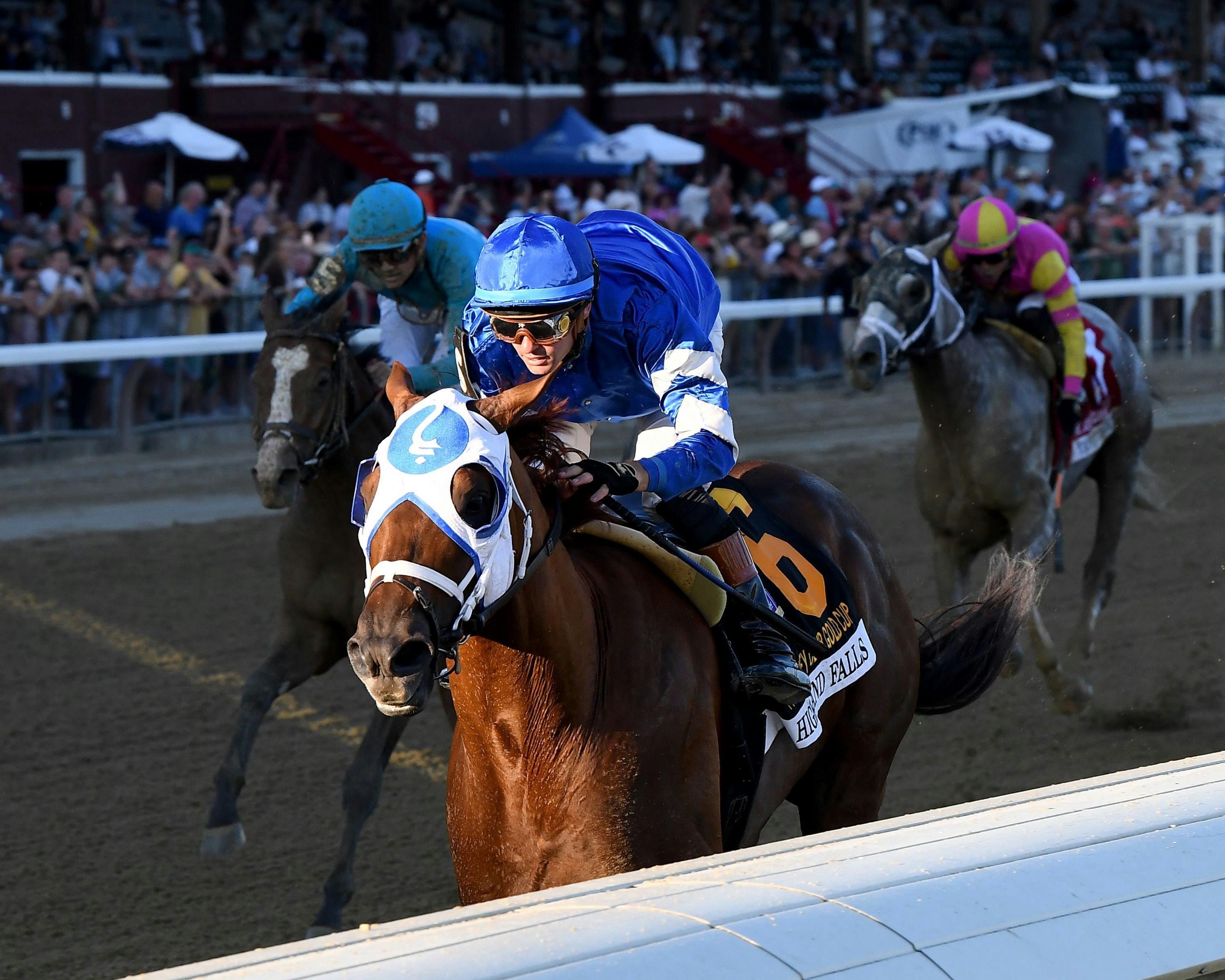 Highland Falls winning the Jockey Club Gold Cup (G1) at Saratoga