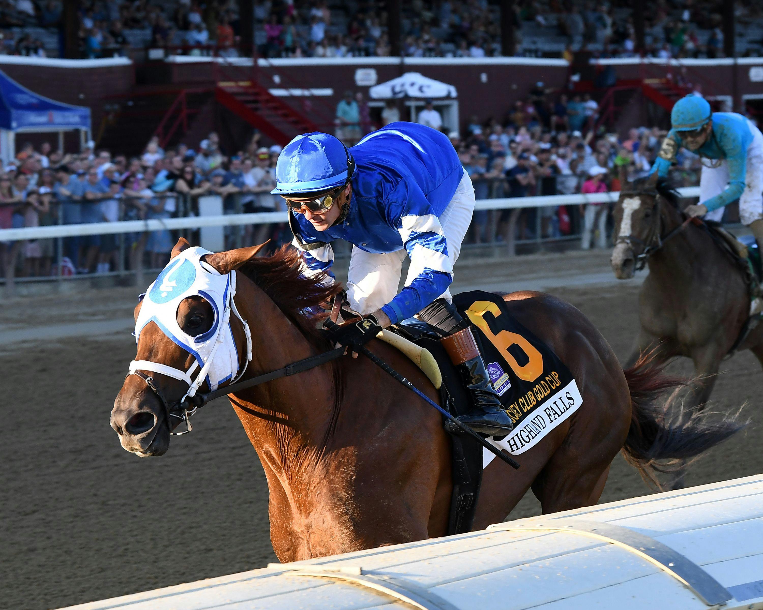 Highland Falls winning the Jockey Club Gold Cup (G1) at Saratoga 