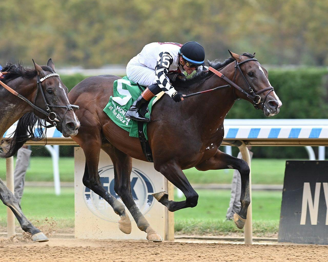Praetor breaking his maiden at Aqueduct (Photo by Chelsea Durand/Coglianese Photos)