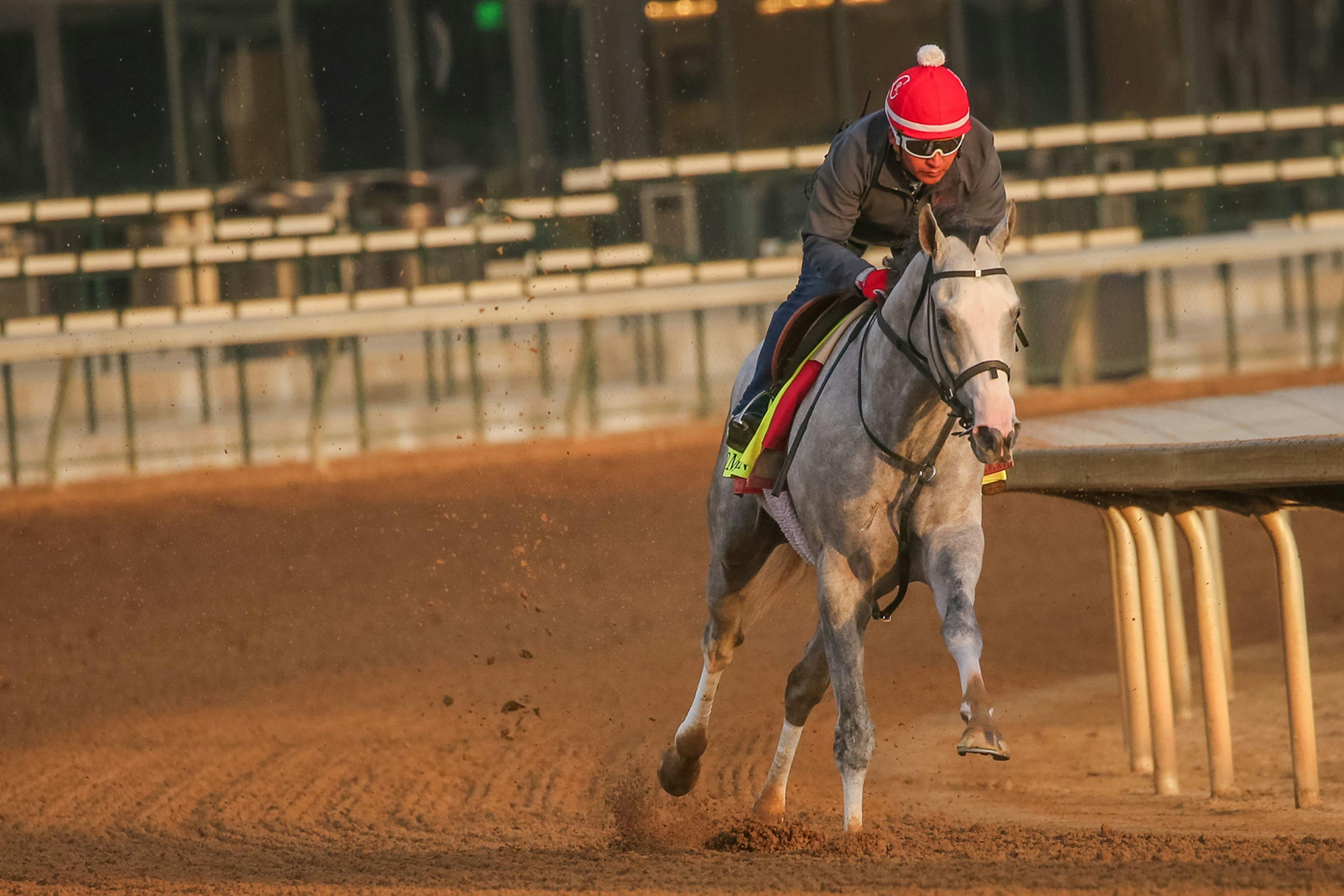 Sandman trains for the Kentucky Derby (Photo by Horsephotos.com)