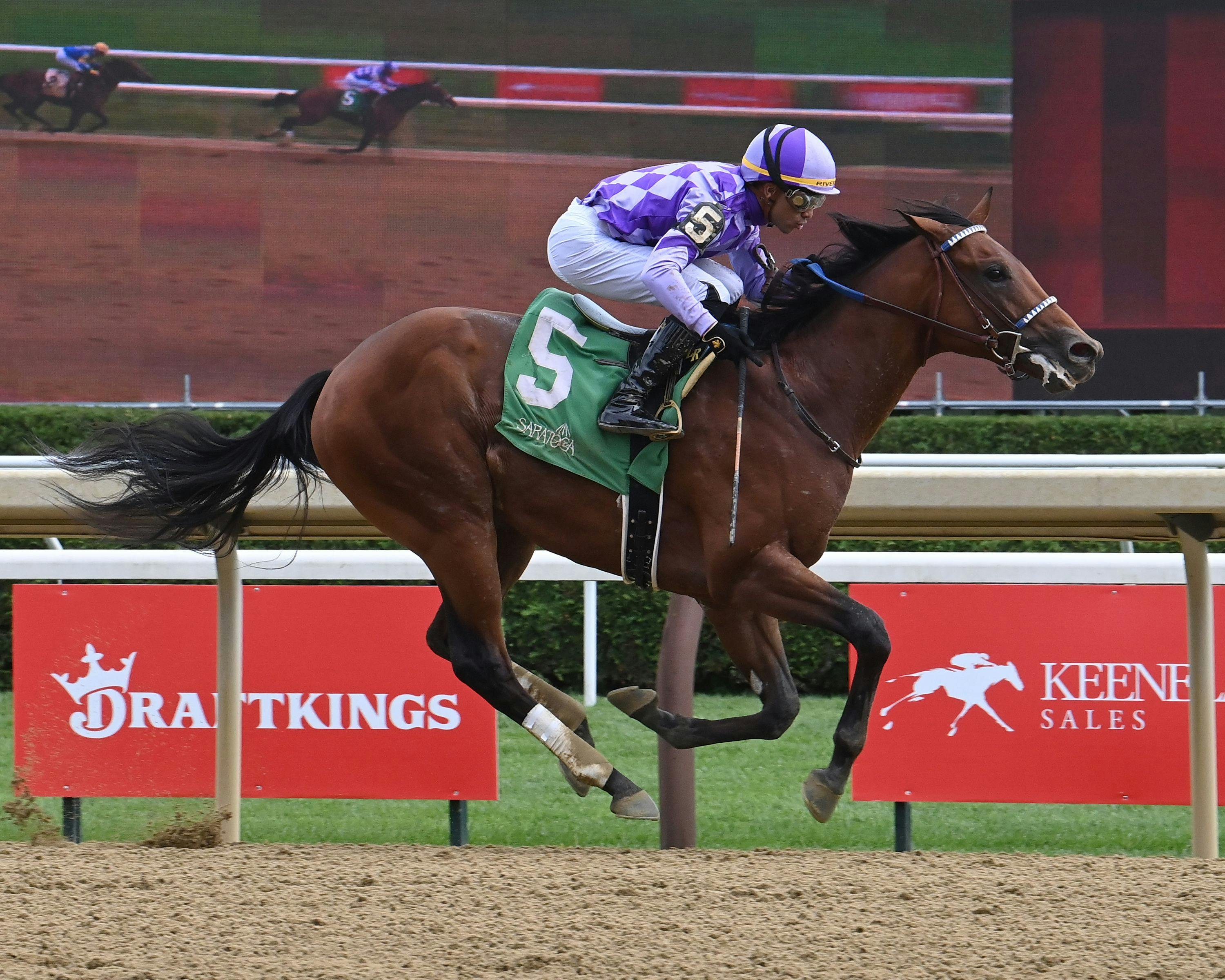 Stickupwithoutagun wins at Saratoga.