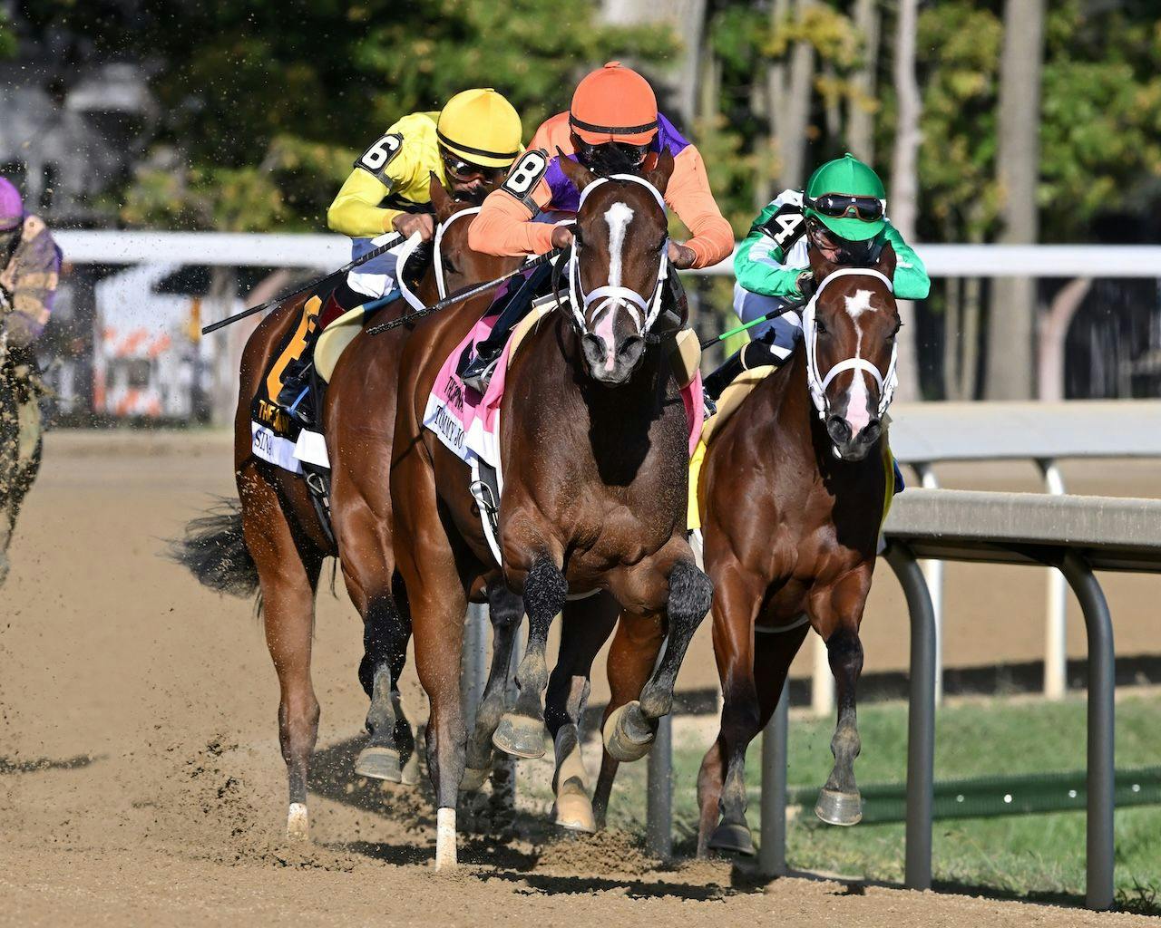 Tommy Jo wins the Spinaway Stakes at Saratoga. 
