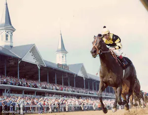 Seattle Slew wins the 1977 Kentucky Derby at Churchill Downs. (Courtesy of the Kentucky Derby/Churchill Downs)
